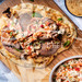 Shawarma Inspired BBQ Beef with Cauliflower Slaw and Tahnini Spread