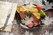Herb and Garlic Oven Roast Beef with Chimichurri Sauce