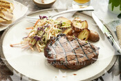 Sassy Marinated Grilled Steak with Spicy Coleslaw (Eye of Round)