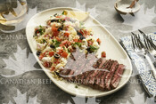 Grilled Greek-Style Marinated Steak with Couscous Salad (Flank)