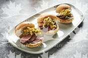 Oven-Roasted Beef Sliders with Pickle Relish and Aioli (Petite Tender)