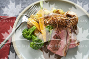 Roast Beef with Peppercorn Wine Sauce, Yorkies and Fried Shallots (Strip Loin)