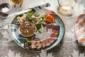 Grilled Big Basted Marinated Steak (Inside Round Medallions)