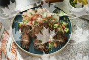 Skillet-Seared Beef Heart with Middle Eastern Schug and Salad (Heart)