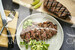 Miso-Marinated Steak with Asian-Style Cucumber Salsa (Strip Loin)