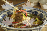 Noodle bowl with sesame grilled beef steak