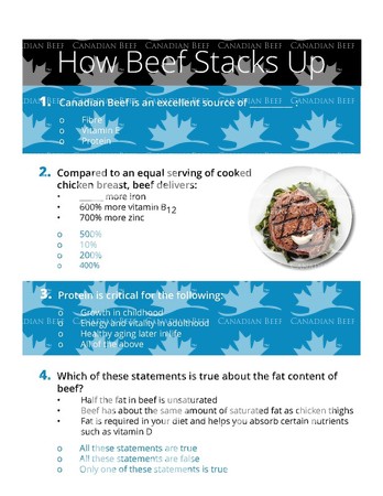 How Beef Stacks UP Quiz