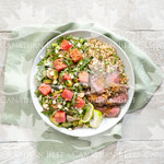 Chili Lime Steak with Cilantro Rice and Watermelon Salad