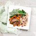 Slow Cooker Jerk Beef Pot Roast with Braised Carrots, Rice & Peas and Wilted Greens
