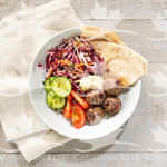 Middle Eastern Kidney Bean Meatballs with Herbed Slaw