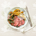 Orange Balsamic Roast Beef with Herbed Quinoa Pilaf and Roasted Fennel
